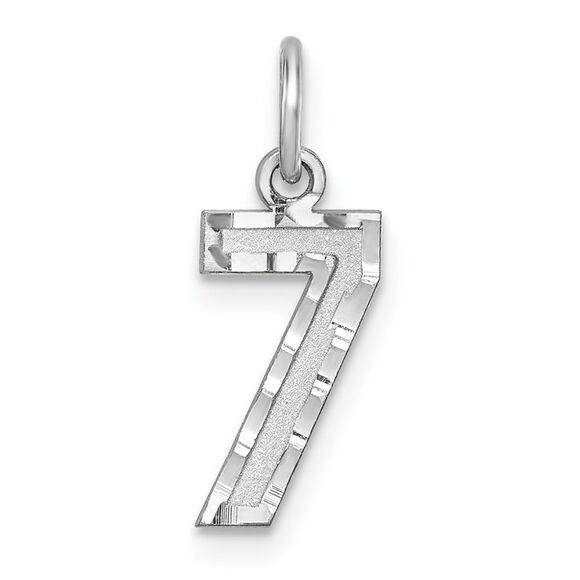 Sterling Silver, Varsity Collection, Small D/C Pendant, Number 7 - Picture 1 of 5
